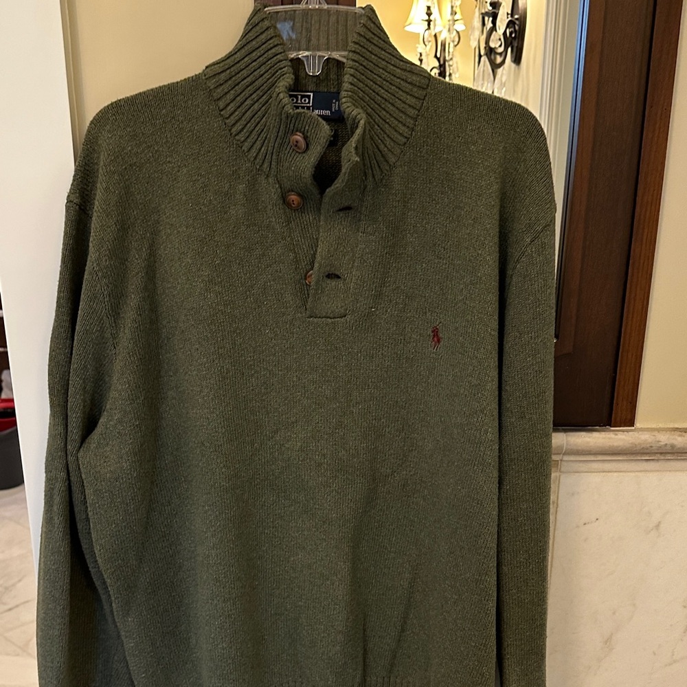 Polo by Ralph Lauren Men's Olive Turtleneck Sweater